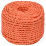 vidaXL Pracovné lano oranžové 14 mm 25 m polypropylén – Obrázok 2
