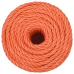 vidaXL Pracovné lano oranžové 14 mm 50 m polypropylén – Obrázok 3