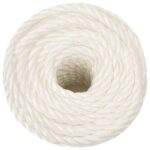 vidaXL Pracovné lano biele 10 mm 250 m polypropylén – Obrázok 3