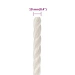 vidaXL Pracovné lano biele 10 mm 250 m polypropylén – Obrázok 6