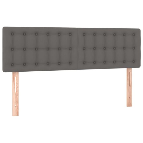 vidaXL Čelá postelí sivé 144x5x78/88 cm umelá koža – Obrázok 2