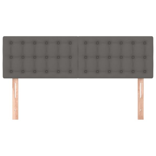 vidaXL Čelá postelí sivé 144x5x78/88 cm umelá koža – Obrázok 3