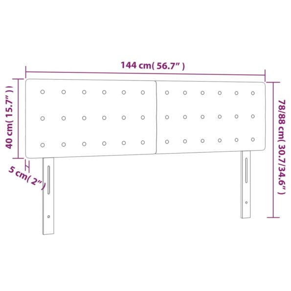 vidaXL Čelá postelí sivé 144x5x78/88 cm umelá koža – Obrázok 8