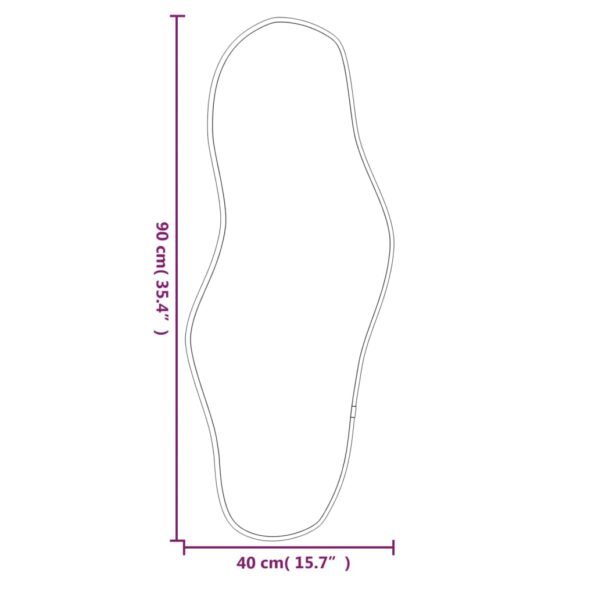 vidaXL Nástenné zrkadlo čierne 90x40 cm – Obrázok 6