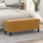 vidaXL Lavička hnedá 100x35x41 cm zamat