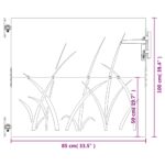 vidaXL Záhradná brána 85x100 cm, oceľ Corten, dizajn s trávou – Obrázok 10