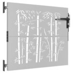 vidaXL Záhradná brána 85x100 cm, corten oceľ, bambusový dizajn – Obrázok 3