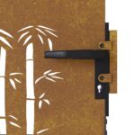 vidaXL Záhradná brána 85x100 cm, corten oceľ, bambusový dizajn – Obrázok 7