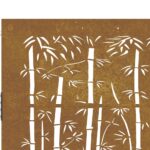 vidaXL Záhradná brána 85x100 cm, corten oceľ, bambusový dizajn – Obrázok 8