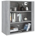 vidaXL Nástenná skrinka sivý dub sonoma 80x33x80 cm spracované drevo – Obrázok 8