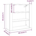 vidaXL Nástenná skrinka sivý dub sonoma 80x33x80 cm spracované drevo – Obrázok 10