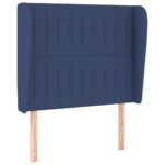 vidaXL Čelo postele so záhybmi modré 103x23x118/128 cm látka – Obrázok 2