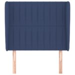 vidaXL Čelo postele so záhybmi modré 103x23x118/128 cm látka – Obrázok 3