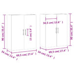 vidaXL Nástenné skrinky 2 ks dub sonoma 69,5x34x90 cm – Obrázok 12