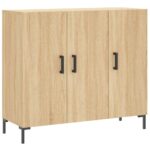 vidaXL Komoda dub sonoma 90x34x80 cm kompozitné drevo – Obrázok 2