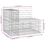 vidaXL Záhradná lavička gabiónový dizajn 92x71x65,5cm impreg. borovica – Obrázok 8