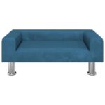 vidaXL Detská pohovka modrá 70x45x26,5 cm zamat – Obrázok 3