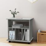 vidaXL Skrinka na kolieskach sivá sonoma 60x45x60 cm spracované drevo – Obrázok 3