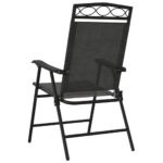 vidaXL Skladacie záhradné stoličky 8 ks melanž sivé oceľ a textilén – Obrázok 7