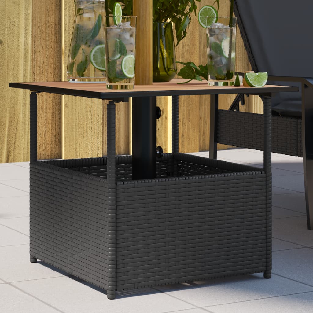 VXL8720845787165_m_en_hd_1.jpg vidaXL Záhradný stôl+otvor na slnečník, čierny 55x55x46,5cm, polyratan – Obrázok 1