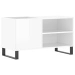 vidaXL Skrinka na platne lesklá biela 85x38x48 cm kompozitné drevo – Obrázok 2
