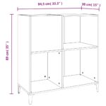 vidaXL Skrinka na platne sivá sonoma 84,5x38x48 cm kompozitné drevo – Obrázok 9