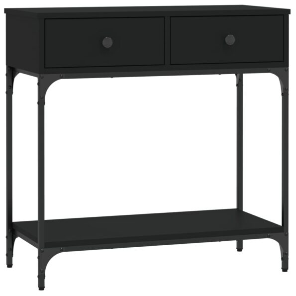 vidaXL Konzolový stolík čierny 75x34,5x75 cm kompozitné drevo – Obrázok 2