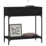 vidaXL Konzolový stolík čierny 75x34,5x75 cm kompozitné drevo – Obrázok 3