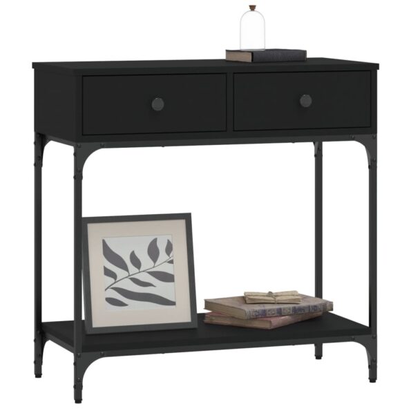 vidaXL Konzolový stolík čierny 75x34,5x75 cm kompozitné drevo – Obrázok 3
