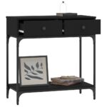 vidaXL Konzolový stolík čierny 75x34,5x75 cm kompozitné drevo – Obrázok 4