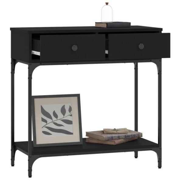 vidaXL Konzolový stolík čierny 75x34,5x75 cm kompozitné drevo – Obrázok 4