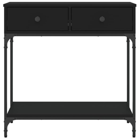 vidaXL Konzolový stolík čierny 75x34,5x75 cm kompozitné drevo – Obrázok 6