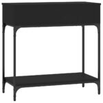 vidaXL Konzolový stolík čierny 75x34,5x75 cm kompozitné drevo – Obrázok 7