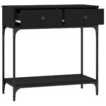 vidaXL Konzolový stolík čierny 75x34,5x75 cm kompozitné drevo – Obrázok 8