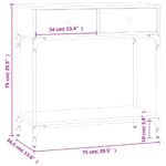 vidaXL Konzolový stolík čierny 75x34,5x75 cm kompozitné drevo – Obrázok 11