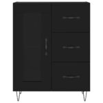 vidaXL Vysoká skrinka čierna 69,5x34x180 cm spracované drevo – Obrázok 8