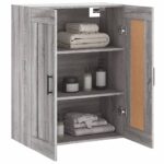 vidaXL Nástenná skrinka sivý dub sonoma 69,5x34x90 cm kompozitné drevo – Obrázok 5