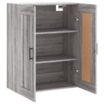 vidaXL Nástenná skrinka sivý dub sonoma 69,5x34x90 cm kompozitné drevo – Obrázok 6