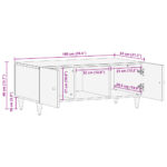 vidaXL Konferenčný stolík 100x54x40 cm, mangový masív – Obrázok 11