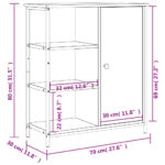 vidaXL Komoda čierna 70x30x80 cm kompozitné drevo – Obrázok 12
