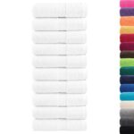 vidaXL Prémiové umývacie utierky SOLUND 50 ks biele 30x30 cm 600 g/m² – Obrázok 2