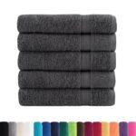 vidaXL Prémiové sprchové uteráky SOLUND 25ks antracit 70x140cm 600g/m2 – Obrázok 2
