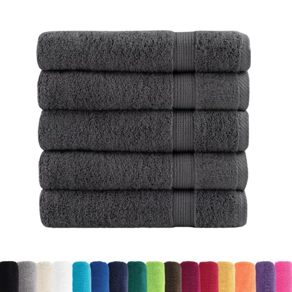 vidaXL Prémiové sprchové uteráky SOLUND 25ks antracit 70x140cm 600g/m2 – Obrázok 2