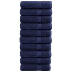 vidaXL Prémiové osušky SOLUND 10ks tmavomodré 100x150cm 600 g/m2