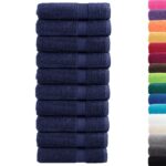 vidaXL Prémiové osušky SOLUND 10ks tmavomodré 100x150cm 600 g/m2 – Obrázok 2
