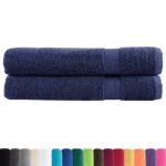vidaXL Prémiové uteráky 2 ks tmavomodré 100x200 cm 600 g/m2 bavlna – Obrázok 2