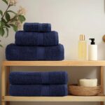 vidaXL Prémiové uteráky 2 ks tmavomodré 100x200 cm 600 g/m2 bavlna – Obrázok 3