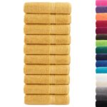 vidaXL Prémiové osušky SOLUND 10 ks zlaté 100x150 cm 600 g/m2 – Obrázok 2
