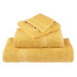 vidaXL Prémiové uteráky do sauny SOLUND 10 ks zlaté 80x200 cm 600 g/m2 – Obrázok 4