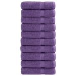 vidaXL Prémiové osušky 10 ks fialové 100x150 cm 600 g/m2 bavlna
